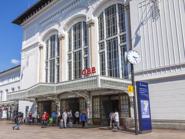 17 Ağustos 2018 üzerinde Salzburg, Avusturya. Merkez Tren İstasyonu inşası