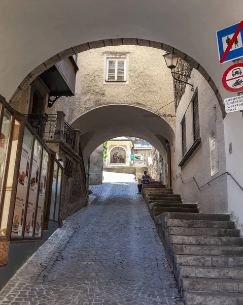 Ağustos 2018 Üzerinde Salzburg Avusturya Eski Şehrin Pitoresk Sokakta — Stok fotoğraf