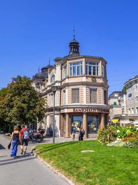 Salzburg Austria Sierpnia 2018 Typowa Architektura Starego Miasta — Zdjęcie stockowe