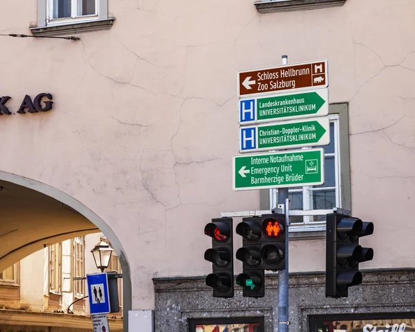 Salzburg Oostenrijk Augustus 2018 Navigatie Elementen Stad Straat Index Naar — Stockfoto