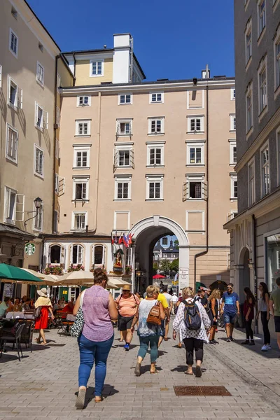 Salzburg Austria August 2018 Picturesque Street Old City — Stock Photo, Image