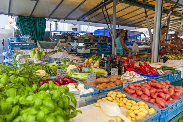 Salzburg Oostenrijk Augustus 2018 Handel Verse Groenten Fruit Markt Van — Stockfoto