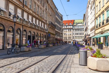 Münih, Almanya, Tarih 22 Ağustos 2018. Güzel kentsel görünümü