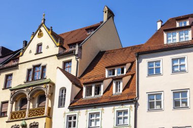 Münih, Almanya, üzerinde 16 Ağustos 2018. Geleneksel Bavyera mimarisinin binanın güzel parça.