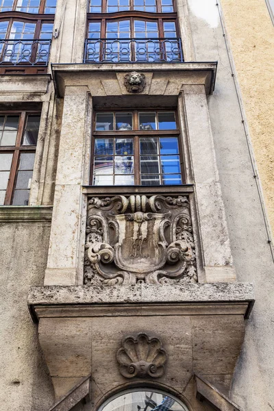 Munich Germany August 2018 Beautiful Fragment Building Traditional Bavarian Architecture — Stock Photo, Image