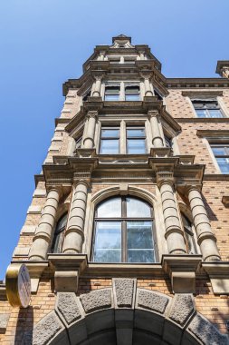 Münih, Almanya, üzerinde 16 Ağustos 2018. Geleneksel Bavyera mimarisinin binanın güzel parça. 