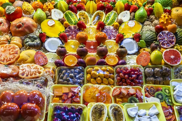 2018年1月6日 西班牙大加那利岛拉斯帕尔马斯 历史农民 Vegueta 市场的新鲜蔬菜和水果贸易 — 图库照片