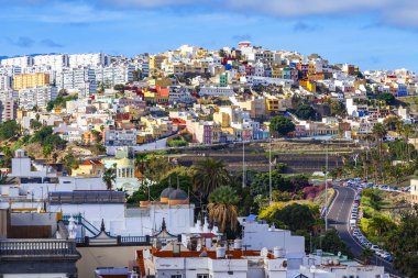 Las Palmas de Gran Canaria, İspanya, 10 Ocak 2018 üzerinde. Anket platformu bir katedral kenti güzel