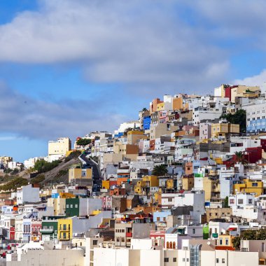 Las Palmas de Gran Canaria, İspanya, 10 Ocak 2018 üzerinde. Anket platformu bir katedral kenti güzel