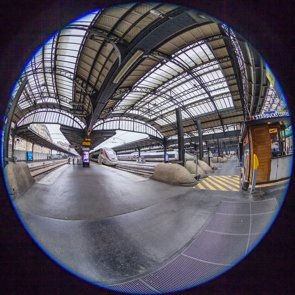 Paříž Francie Října 2018 Vysokorychlostní Vlaky Platformách Východní Nádraží Gare — Stock fotografie