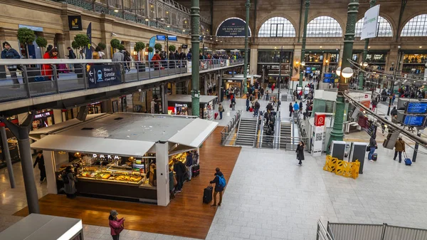 Paříž Francie Října 2018 Interiér Severní Nádraží Gare Nord Širokoúhlého — Stock fotografie