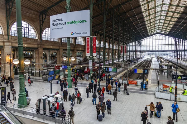 Paris France October 2018 Interior Northern Railway Station Gare Nord — Stock Photo, Image