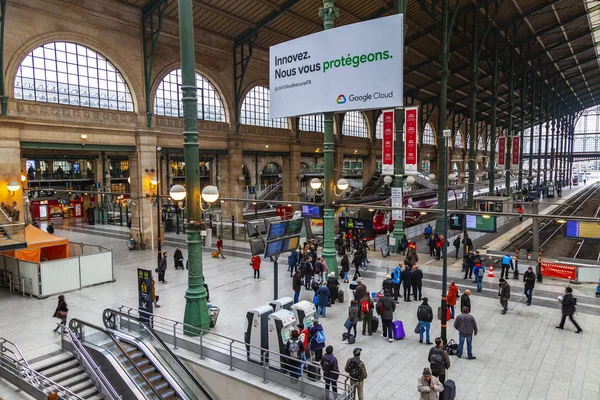 París Francia Octubre 2018 Interior Estación Ferroviaria Del Norte Gare — Foto de Stock