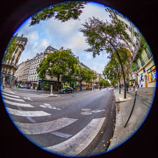 Paris Frankrike Den Oktober 2018 Urban Utsikt Fisheye — Stockfoto