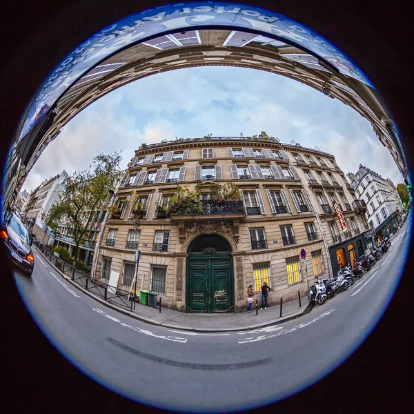 Παρίσι Γαλλία Στις Οκτωβρίου 2018 Μια Αστική Θέα Fisheye Θέα — Φωτογραφία Αρχείου