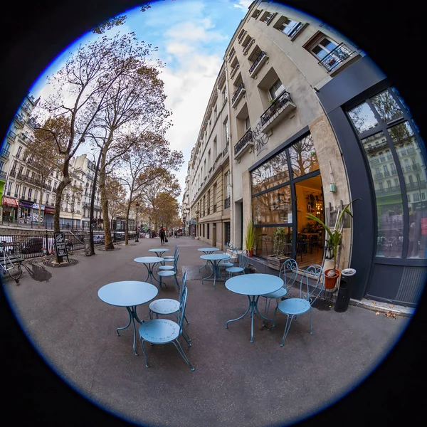 Tarih Ekim 2018 Paris Fransa Kentsel Bir Görünümü Kaldırımda Balıkgözü — Stok fotoğraf