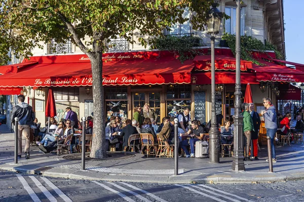 Paris France Oktober 2018 Ein Städtischer Blick Kleine Tische Eines — Stockfoto