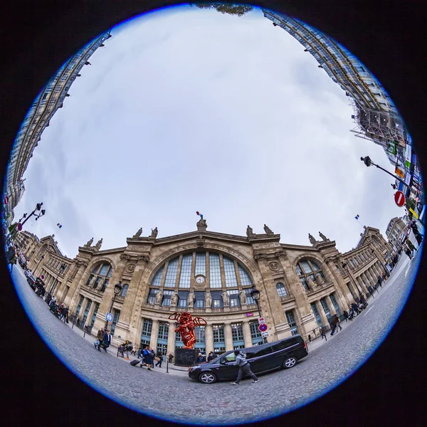 Paris France October 2018 Main Facade Northern Railway Station Gare — Stock Photo, Image