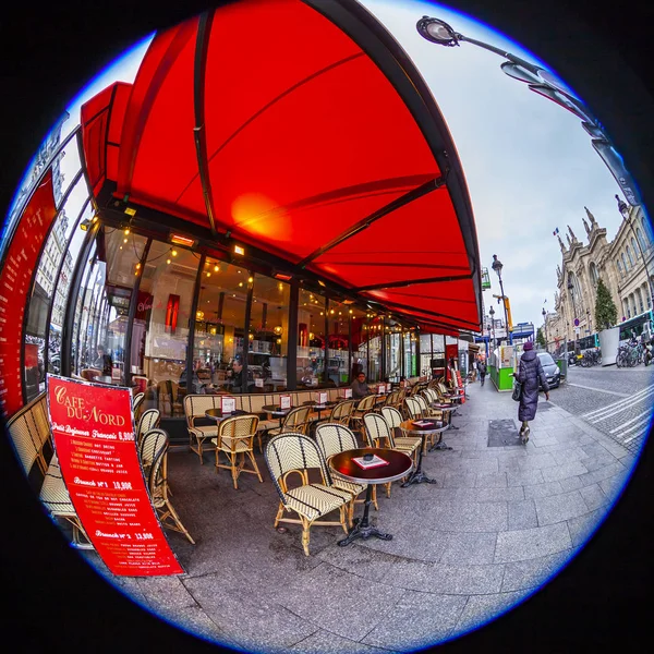 Paris France October 2018 Urban View Little Tables Traditional Cafe — Stock Photo, Image