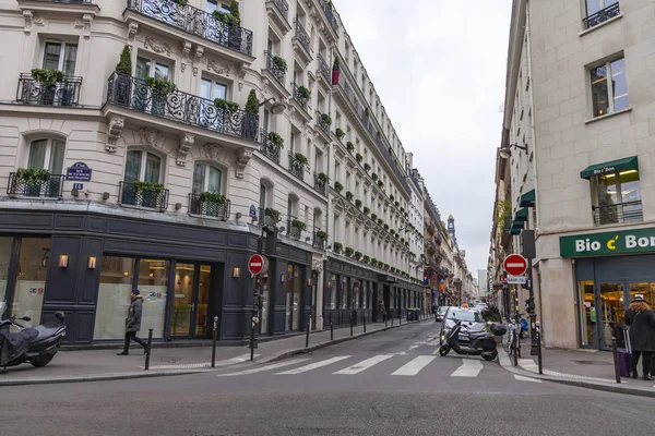 Paris França Outubro 2018 Rua Típica Cidade Com Edifício Histórico — Fotografia de Stock