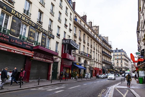 Paryż Francja Października 2018 Typowy Ulica Zabytkowym Budynku Miasta Przejść — Zdjęcie stockowe