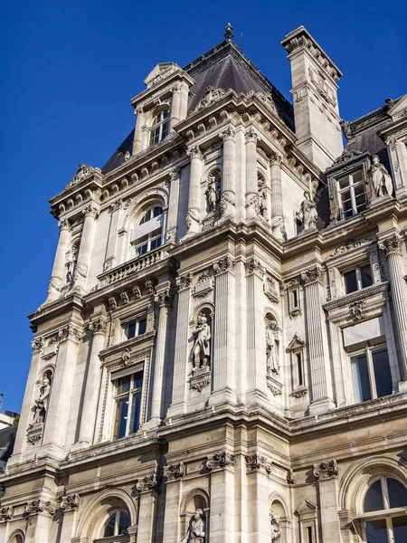 Paris France October 2018 Architectural Details Building Parisian Town Hall — Stock Photo, Image