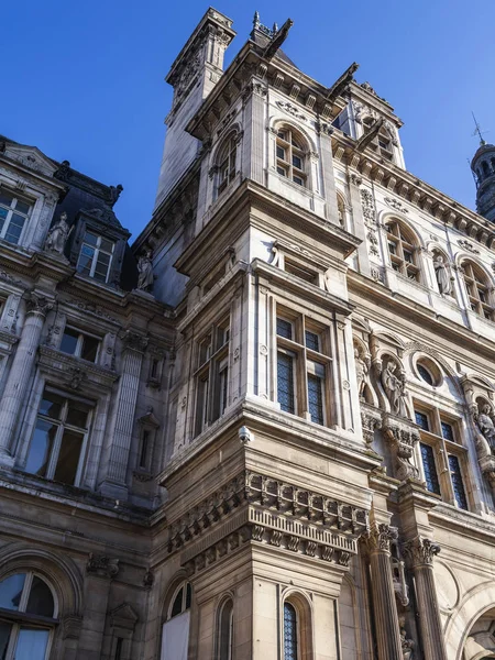 Paris France October 2018 Architectural Details Building Parisian Town Hall — Stock Photo, Image