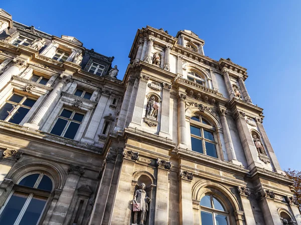 Paris France October 2018 Architectural Details Building Parisian Town Hall — Stock Photo, Image