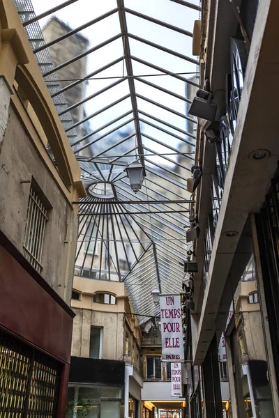 París Francia Octubre 2018 Interior Antiguo Pasaje Parisino Techo Cristal — Foto de Stock