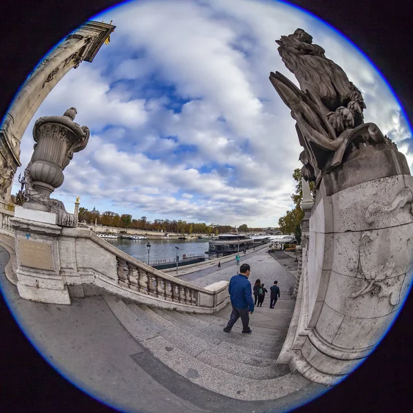 Parigi Francia Ottobre 2018 Vista Urbana Frammento Del Ponte Alessandro — Foto Stock