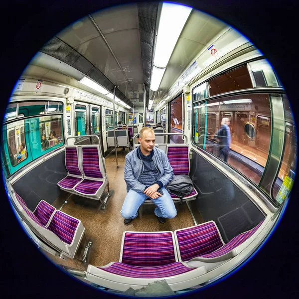 París Francia Octubre 2018 Pasajero Tren Del Metro Vista Ojo — Foto de Stock