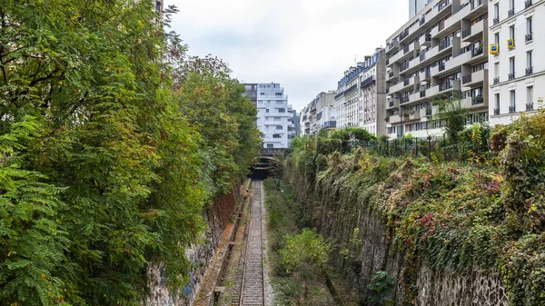 Paris France October 2018 Site Abandoned Ring Railroad Petite Ceinture — Stock Photo, Image