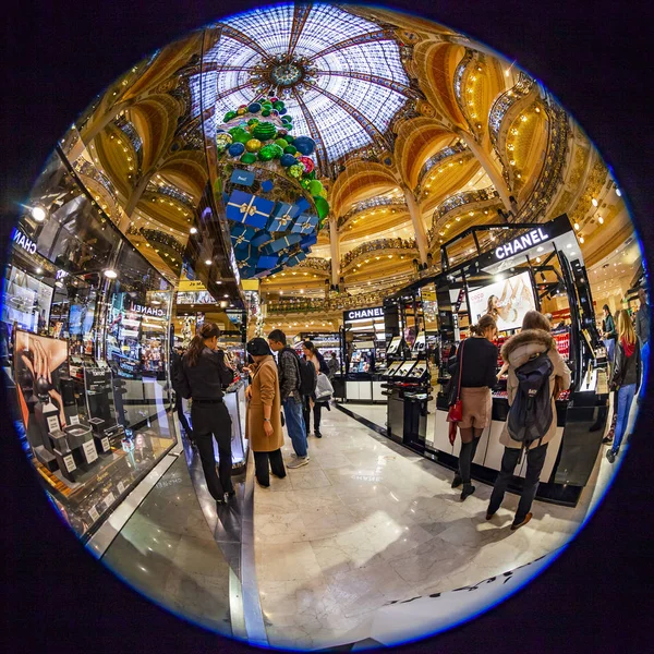 Parijs Frankrijk Oktober 2018 Belangrijkste Beursvloer Van Galeries Lafayette Shop — Stockfoto