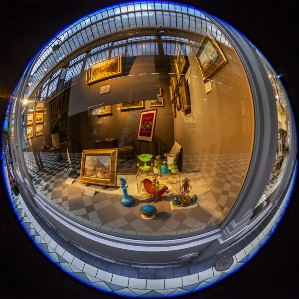 Paris France October 2018 Interior Typical Old Parisian Passage Fisheye — Stock Photo, Image