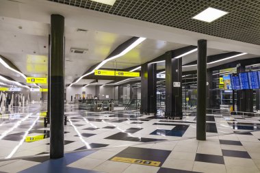 Moskova, Rusya, üzerinde 23 Ekim 2018. Sheremetyevo Uluslararası Havaalanı terminal F gidiş salonu iç