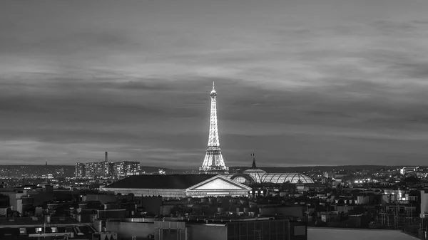 フランス 2018 調査プラットフォームから都市の眺め 夜照明のエッフェル塔 神父ツアー エッフェル — ストック写真