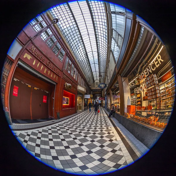 Paříž Francie Října 2018 Interiér Typické Staré Pařížské Pasáže Širokoúhlého — Stock fotografie