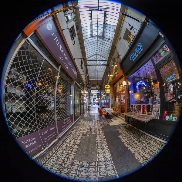 Paříž Francie Října 2018 Interiér Typické Staré Pařížské Pasáže Širokoúhlého — Stock fotografie