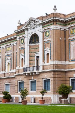 Roma, İtalya, 7 Mart 2017. Vatikan müzesine Vatikan bahçeleri binanın bir görünüm