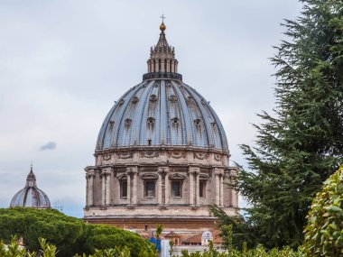Roma, İtalya, 7 Mart 2017. Bir göz bir kubbe, St. Peter's Cathedral Vatikan bahçeleri