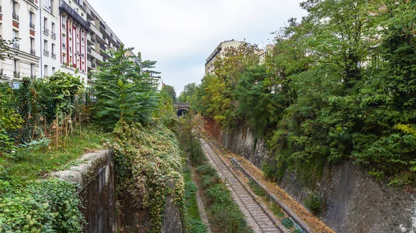 Paris France October 2018 Site Abandoned Ring Railroad Petite Ceinture — Stock Photo, Image