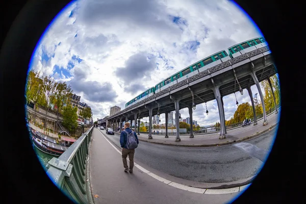 París Francia Octubre 2018 Paisaje Ciudad Vista Del Puente Bir —  Fotos de Stock