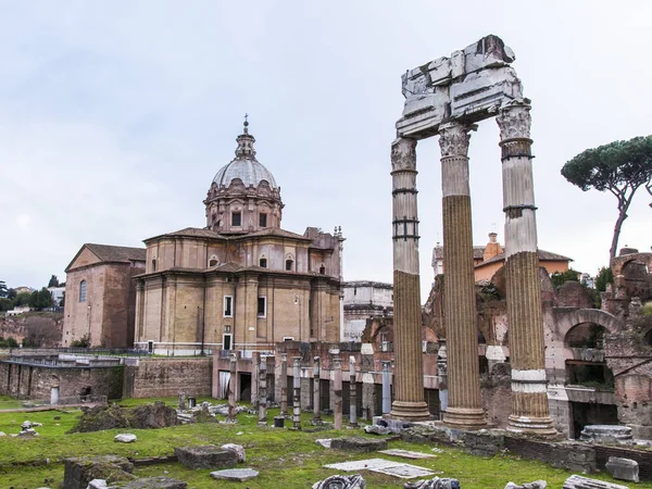 Roma Talya Mart 2017 Antik Yapıların Kalıntıları Forum Romanum — Stok fotoğraf