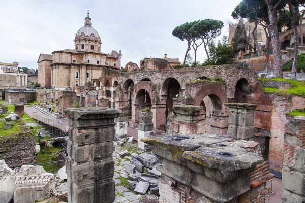 Rom Italien Mars 2017 Ruinerna Antika Konstruktioner Forum Romanum — Stockfoto
