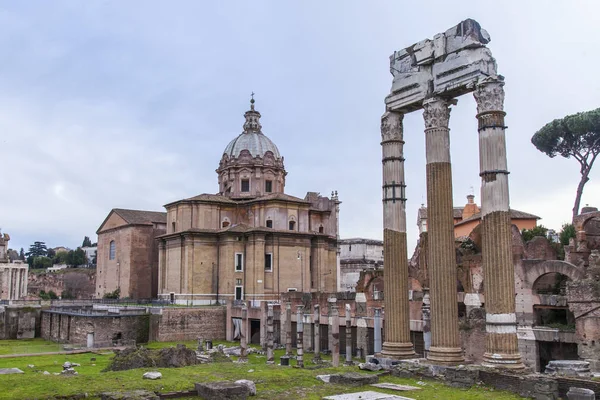 Roma Italia Marzo 2017 Ruinas Construcciones Antiguas Foro Romanum — Foto de Stock