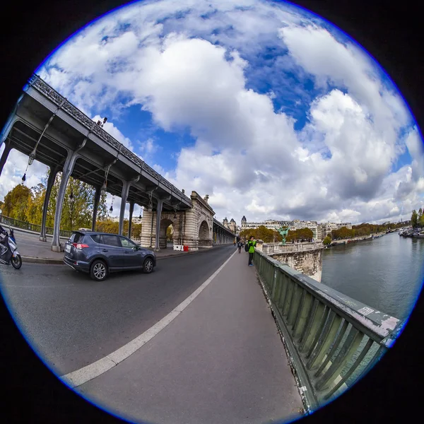 París Francia Octubre 2018 Paisaje Ciudad Vista Del Puente Bir — Foto de Stock