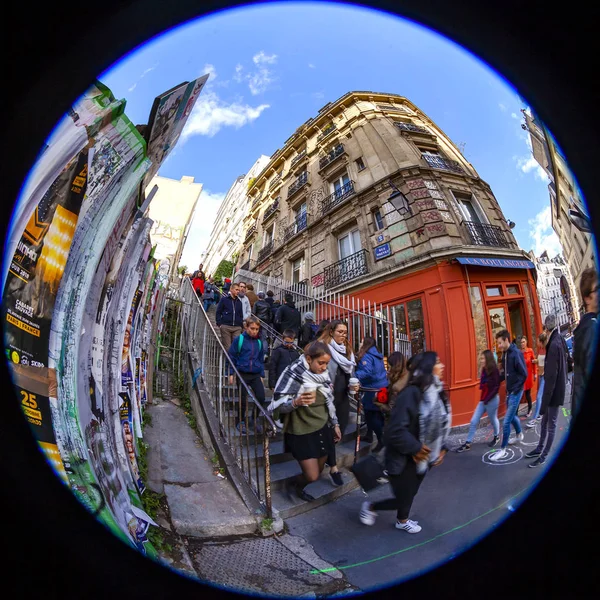 Paris Frankrike Den Oktober 2018 Människor Stegen Sluttningen Kullen Montmartre — Stockfoto