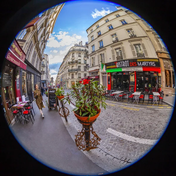 Paris Frankrike Den Oktober 2018 Den Typiska Stadsgata Med Historiska — Stockfoto