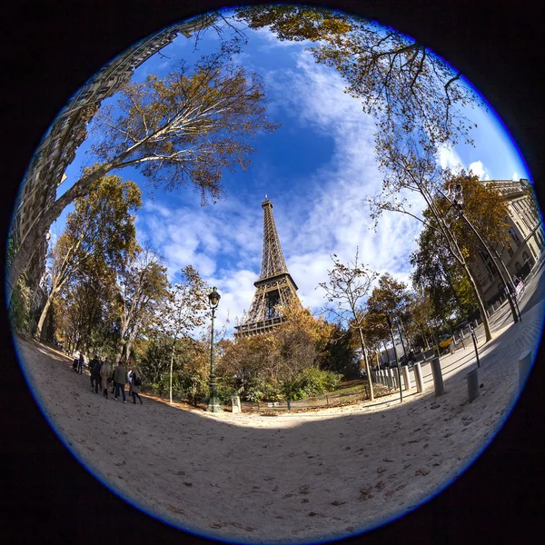 París Francia Octubre 2018 Pintoresca Calle Ciudad Torre Eiffel Tour —  Fotos de Stock