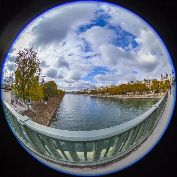 Paris França Outubro 2018 Vista Margem Rio Sena Belos Aterros — Fotografia de Stock